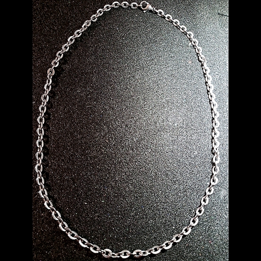 Ion Plated White Gold Stainless Steel  Chain